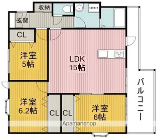 ファミーユ春日【3階】の間取り