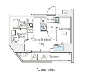 クラリティア文京湯島【7階】の間取り