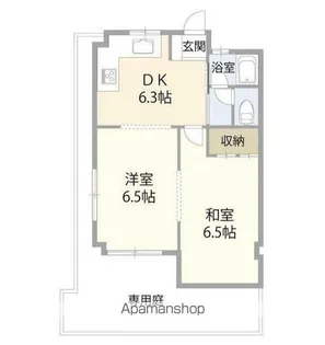 太陽の森マンションパート【102号室】の間取り