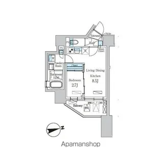 デュオフラッツ池尻大橋ノリス【7階】の間取り