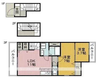 G MAISON 豊中蛍池【3階】の間取り