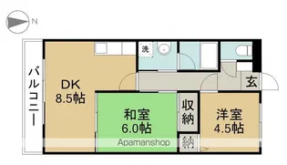 エクセル東須ヶ口【502号室】の間取り