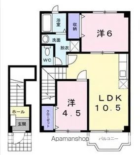 エスポワール古国府B【2階】の間取り