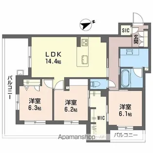 アルテーヌ浜寺元町【2階】の間取り