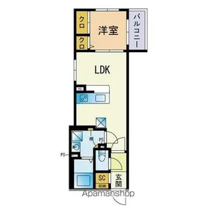 レジデンシャル ジェム 白金【4階】の間取り