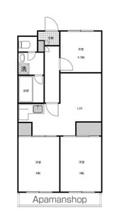 第6松戸コーポ【3階】の間取り