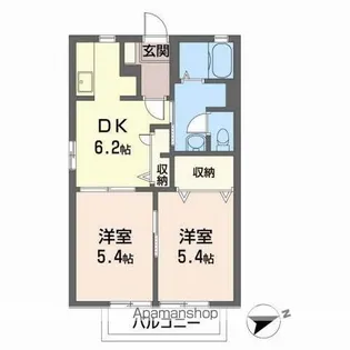 ハッピープレイスC【1階】の間取り