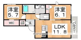 シャーメゾンベルク南田辺【101号室】の間取り