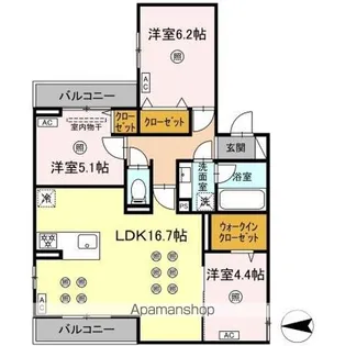トリシア長丘【2階】の間取り