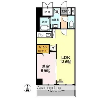 ハック北戸田クレシア【5階】の間取り