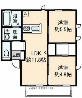 スカイバード【101号室】の間取り
