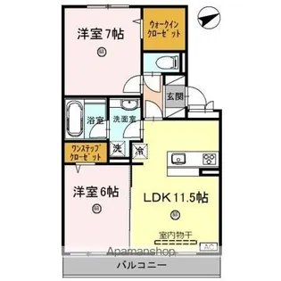 K’S グレイス【202号室】の間取り