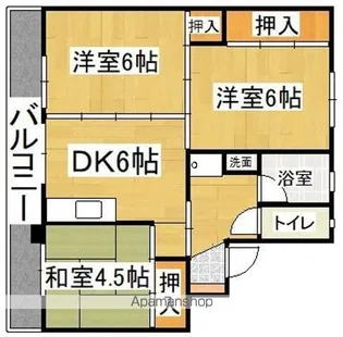 ビレッジハウス甘木一木3号棟【207号室】の間取り