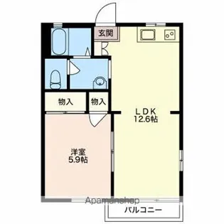 ハイツナガツカ【B102号室】の間取り
