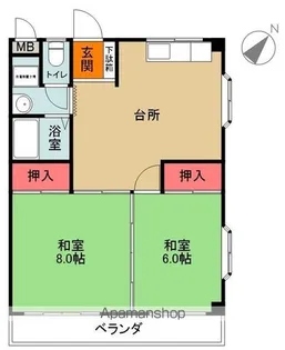 イーストテラス【201号室】の間取り