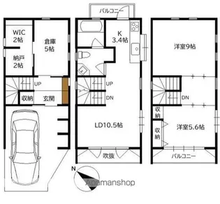 神奈川県横浜市中区小港町1丁目【一戸建】の間取り