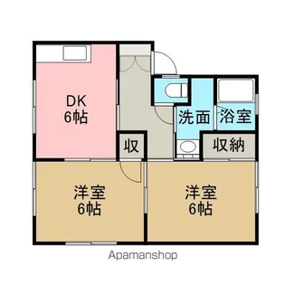 レインボーハイツC棟【1階】の間取り