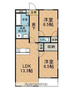 ファミーユ松原A棟【202号室】の間取り