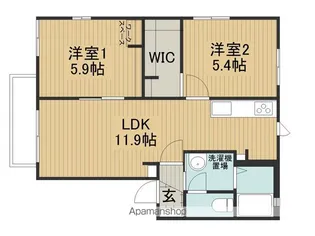 ブルーヒルAB棟【2階】の間取り
