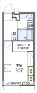 レオパレスほたる川【101号室】の間取り