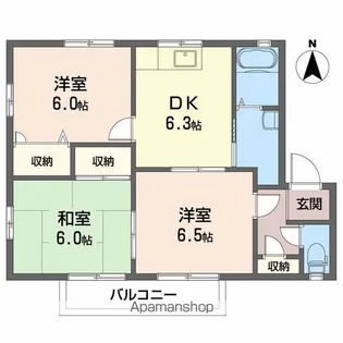 アートウインドウ B棟【202号室】の間取り