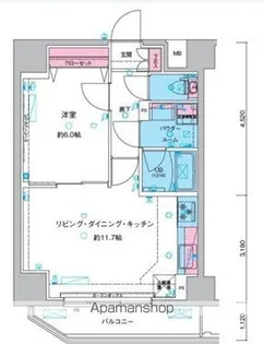 GENOVIA三ノ輪ⅢSKYGARDEN【6階】の間取り