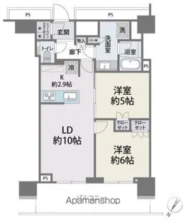 BRILLIATOWER西新【1504号室】の間取り