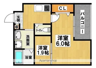 大浜北町シーエム・シス【3A号室】の間取り
