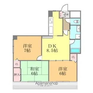 コートエルⅢ【401号室】の間取り