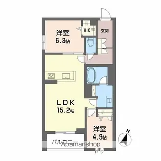 WAVE 伏見【2階】の間取り