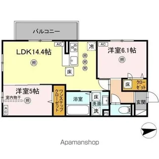 グランツェーレ鷹辻【1階】の間取り