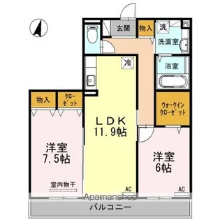 ドルチェヴィータ【3階】の間取り