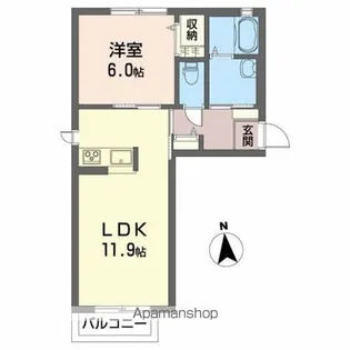ヴィラ モルゲンレーテⅠ【2階】の間取り