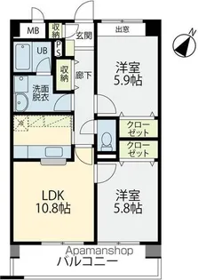 グルーリャ大和Ⅱ【4階】の間取り