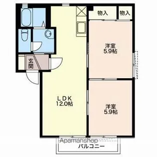 フォレストパルB【202号室】の間取り