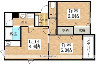 サンパティークⅡ【2階】の間取り