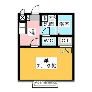 アンプルールブワ虹【2階】の間取り