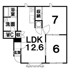サンセミヨンB【102号室】の間取り