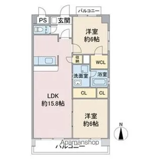 カシータス城下【2階】の間取り