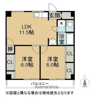 アーバンコート庄内弐番館【305号室】の間取り