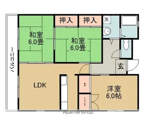 とみたハイツ【3階】の間取り