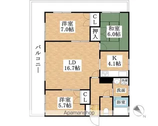 ジュノーピア宮後【2階】の間取り