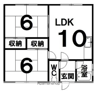 あきさとマンションB【B-1号室】の間取り