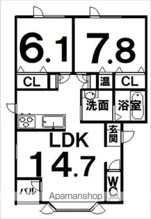 ユトリロ430【2階】の間取り