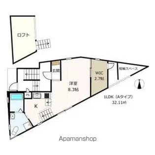 シェソワ黒川【1階】の間取り