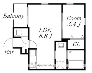 CHERIM中村公園ONYX【1階】の間取り