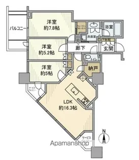 ベイサイドタワー晴海【22階】の間取り