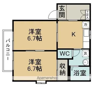 マーメゾン高玉A【102号室】の間取り