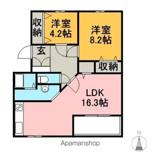 キャッスルエイト【104号室】の間取り