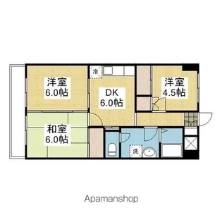 聖和ハイツ 西棟【206号室】の間取り